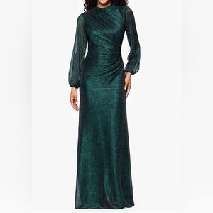 Metallic Blue/Green Long Sleeve Dress